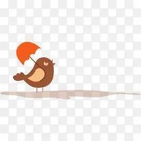 手绘撑伞可爱小鸟-空若网 手绘撑伞可爱小鸟-空若网