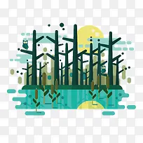 矢量树和水-空若网 矢量树和水-空若网