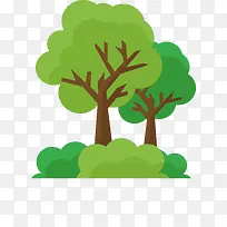 绿色大树插画设计-空若网 绿色大树插画设计-空若网