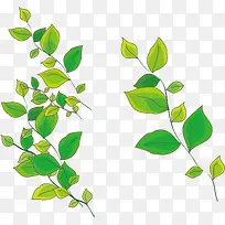 手绘卡通树叶插图矢量图-空若网 手绘卡通树叶插图矢量图-空若网