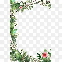 春季绿意花草边框-空若网 春季绿意花草边框-空若网