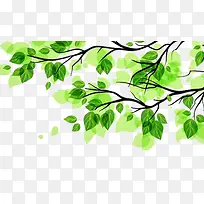 春天绿色卡通手绘叶子-空若网 春天绿色卡通手绘叶子-空若网