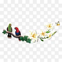 唯美精美树枝鸟花朵鹦鹉树叶-空若网 唯美精美树枝鸟花朵鹦鹉树叶-空若网