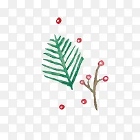 手绘水彩树叶-空若网 手绘水彩树叶-空若网