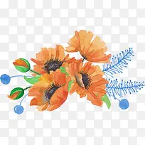 黄色花卉装饰-空若网 黄色花卉装饰-空若网