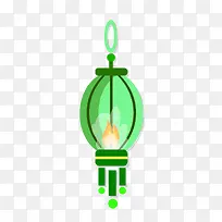 矢量卡通扁平化绿色灯笼素材-空若网 矢量卡通扁平化绿色灯笼素材-空若网