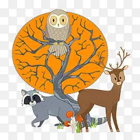 卡通可爱小动物装饰动物头像-空若网 卡通可爱小动物装饰动物头像-空若网