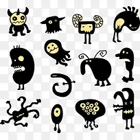 矢量手绘卡通怪物-空若网 矢量手绘卡通怪物-空若网