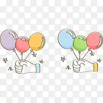卡通手绘气球-空若网 卡通手绘气球-空若网