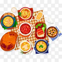 橙色简约美味佳肴装饰图案-空若网 橙色简约美味佳肴装饰图案-空若网