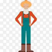 橙色卡通老人装饰图案-空若网 橙色卡通老人装饰图案-空若网