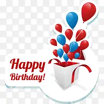 生日派对放飞气球礼物矢量素材-空若网 生日派对放飞气球礼物矢量素材-空若网