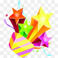 彩色卡通五角星惊喜-空若网 彩色卡通五角星惊喜-空若网