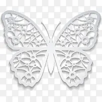 创意白色剪纸蝴蝶-空若网 创意白色剪纸蝴蝶-空若网