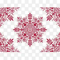 红色对称剪纸-空若网 红色对称剪纸-空若网