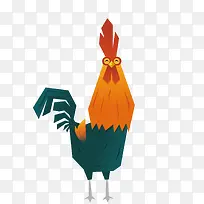 矢量卡通手绘可爱公鸡装饰-空若网 矢量卡通手绘可爱公鸡装饰-空若网