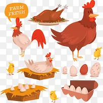 矢量卡通公鸡-空若网 矢量卡通公鸡-空若网