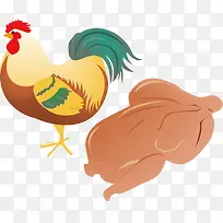 公鸡矢量烤鸡卡通-空若网 公鸡矢量烤鸡卡通-空若网