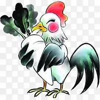 可爱手绘公鸡生肖-空若网 可爱手绘公鸡生肖-空若网