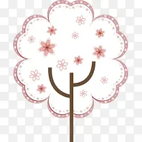 粉色鲜花卡通树-空若网 粉色鲜花卡通树-空若网