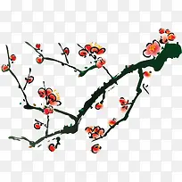 红色梅花矢量雪梅花素材-空若网 红色梅花矢量雪梅花素材-空若网