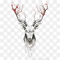 手绘梅花鹿-空若网 手绘梅花鹿-空若网