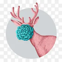 唯美手绘插画梅花鹿-空若网 唯美手绘插画梅花鹿-空若网