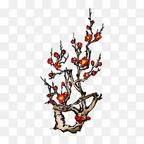 梅花树手绘图-空若网 梅花树手绘图-空若网