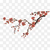 红色古典艺术梅花树枝-空若网 红色古典艺术梅花树枝-空若网