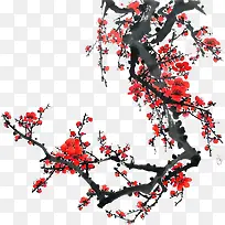 手绘梅花插画风景素材-空若网 手绘梅花插画风景素材-空若网