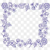 矢量花卉装饰边框-空若网 矢量花卉装饰边框-空若网