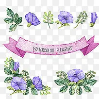 水彩花卉叶子-空若网 水彩花卉叶子-空若网