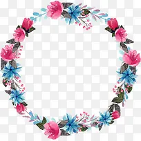 矢量彩色水彩花卉图案-空若网 矢量彩色水彩花卉图案-空若网