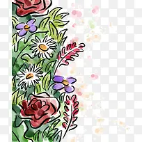 水彩手绘花卉背景-空若网 水彩手绘花卉背景-空若网