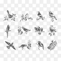 花卉鸟矢量素材-空若网 花卉鸟矢量素材-空若网