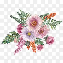 水彩风花朵装饰-空若网 水彩风花朵装饰-空若网