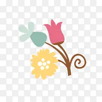 花朵卡通矢量素材-空若网 花朵卡通矢量素材-空若网