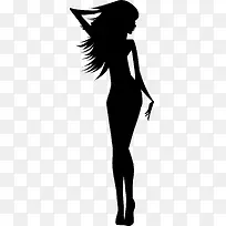 漂亮女孩剪影矢量素材-空若网 漂亮女孩剪影矢量素材-空若网