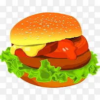 汉堡矢量素材-空若网 汉堡矢量素材-空若网
