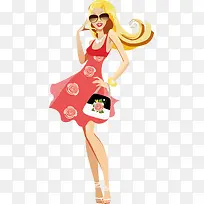 卡通美女矢量素材-空若网 卡通美女矢量素材-空若网