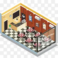 矢量手绘餐厅装修图-空若网 矢量手绘餐厅装修图-空若网