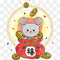 福袋里的矢量兔子-空若网 福袋里的矢量兔子-空若网