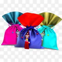 手绘彩色中国风福袋-空若网 手绘彩色中国风福袋-空若网