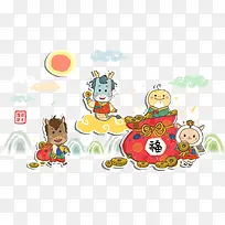 矢量生肖动物-空若网 矢量生肖动物-空若网