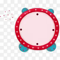 手绘红蓝色可爱时钟-空若网 手绘红蓝色可爱时钟-空若网