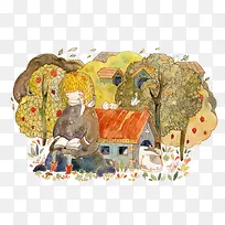 水彩女孩-空若网 水彩女孩-空若网