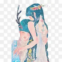 水彩女孩-空若网 水彩女孩-空若网