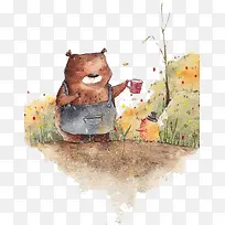 水彩小熊-空若网 水彩小熊-空若网