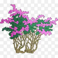 扁平手绘开花的植物园林-空若网 扁平手绘开花的植物园林-空若网