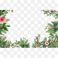 卡通手绘绿色叶子边框-空若网 卡通手绘绿色叶子边框-空若网